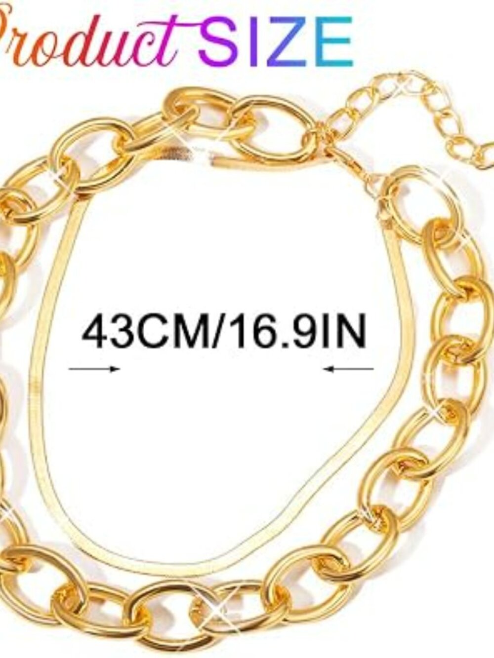 NEW Boho Choker Necklace Gold Cuban Link Chunky Chain Fashion Jewelry - Picture 3 of 3